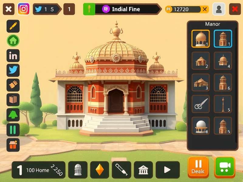 Dazzling Manor Maker gameplay screenshot showing manor customization